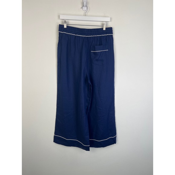 HILL HOUSE Navy 100% linen The Skylar Pants NWT size Large - Picture 7 of 10